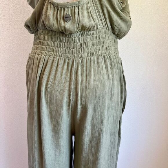 PrAna Fernie Wide Leg Jumpsuit Sweet Agave Green Size M NWT Lightweight - Picture 10 of 16